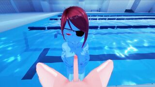 The mermaid Undyne gets POV fucked in the pool, creampie - Undertale Hentai. - 9 image