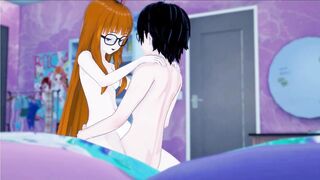 Joker fucks Futaba, part 2! Cowgirl, side fuck, and missionary creampie!