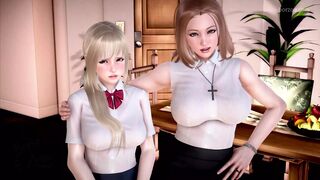 MythicManor- Shy teen's busty mom gets horny from daughter's boyfriend and wants to suck his dick - 1 image
