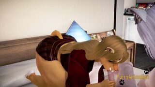 Furry Hentai - Hot lioness blowjob and fucked by wolfboy - Japanese Yiff Manga Anime - 4 image