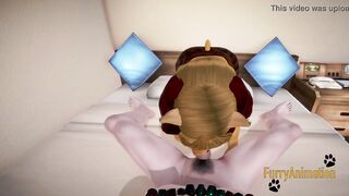 Furry Hentai - Hot lioness blowjob and fucked by wolfboy - Japanese Yiff Manga Anime - 6 image