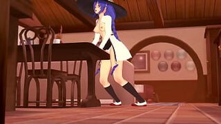 Roxy rubbing on the corner of the table | Mushoku Tensei - 1 image