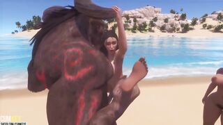 Minotaur inseminates three beauties | Big Cock Monster | 3D Porn Wild Life - 6 image