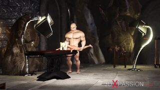Hard fuck in the dungeon! Big hercules plays with a young blonde - 9 image