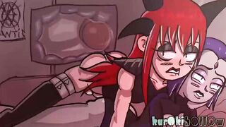 Devil-lynn [demon rod thrust] vigorously into Ravens hero cunt !... but Devil-lynn seems unimpressed ! - 8 image