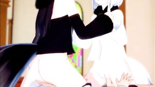 Getting Gangbang by Both Fubuki and Kuro at The Church Subbed [Hololive Hentai] - 7 image