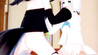 Getting Gangbang by Both Fubuki and Kuro at The Church Subbed [Hololive Hentai] - 8 image