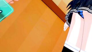 [Eroge Koikatsu! VR ver] Big breasts emotionless jk "Aika (Orichara)" boobs rubbed in karaoke H! (Big breast animation 3DCG video) [Hentai game] - 3 image