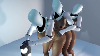 3 Futanari Robots anal train fucking - 4 image
