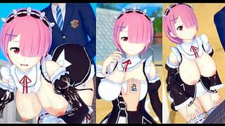 [Eroge Koikatsu! ] Re Zero Ram (Re Zero Ram) rubbed breasts H! 3DCG Big Breasts Anime Video (Life in a Different World from Zero) [Hentai Game] - 1 image