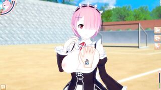 [Eroge Koikatsu! ] Re Zero Ram (Re Zero Ram) rubbed breasts H! 3DCG Big Breasts Anime Video (Life in a Different World from Zero) [Hentai Game] - 2 image