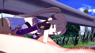 Genshin Impact Hentai 3D - Mona Handjob, Blowjob, Boobjob and Fucked with creampie in her pussy sex 1/2 - 5 image