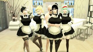 Maid Slaves Episode 11 Haren of Beautiful Wives Bulma Chichi Nro18 and Videl Sex Slaves Master roshi Dragon Ball Hentai - 10 image