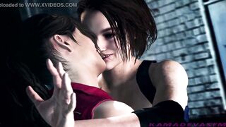 Resident Evil : Claire & Jill Lesbian Kissing | KamadevaSFM - 8 image