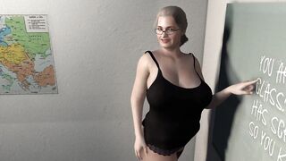 Milf Teacher fingers her self in front of her students.