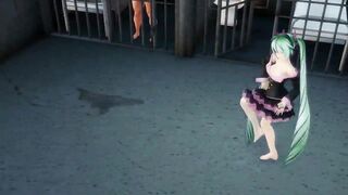 HENTAI MIKU DANCE MMD 3D JAIL BLOW JOB SEX TWO OTOKO MASK SMIXIX COLOR EDIT - 4 image