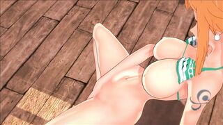 The cute pirate Nami fingers her pussy in a bar - One Piece Hentai. - 10 image