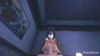 Shingeki no Kyojin Hentai - POV Mikasa boobjob and fucked - Anime Manga Sex Video - 5 image