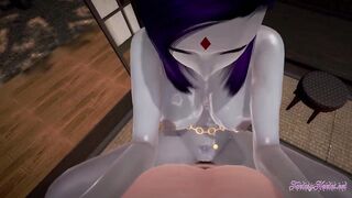 Teen Titans Hentai - POV Raven is a horny bitch - Cartoon japanese manga anime porn - 9 image