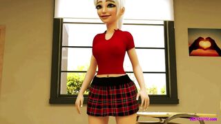 Redhead FUTA Teacher Fucks Extra-Small Cock Dickgirl (ENG Dub) - 3 image