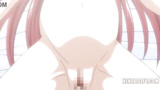 Lactating Anime Pregnant Babes Compete For 1 Guys Mouth - Eng SUBS - 8 image