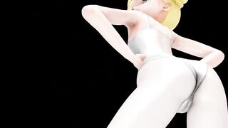 HENTAI MMD ALICIA BASS KNIGHT DANCE 3D BLONDE GIRL SOFT GREEN SUIT COLOR EDIT SMIXIX - 10 image