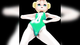 HENTAI MMD ALICIA BASS KNIGHT DANCE 3D BLONDE GIRL SOFT GREEN SUIT COLOR EDIT SMIXIX - 2 image