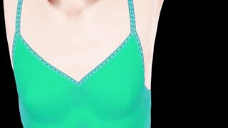 HENTAI MMD ALICIA BASS KNIGHT DANCE 3D BLONDE GIRL SOFT GREEN SUIT COLOR EDIT SMIXIX - 5 image