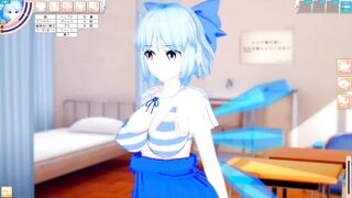[Eroge Koikatsu! ] Touhou Cirno rubs her boobs H! 3DCG Big Breasts Anime Video (Touhou Project) [Hentai Game Toho Cirno] - 2 image