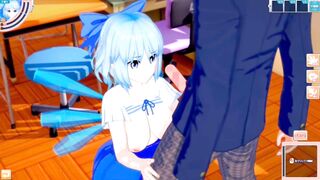[Eroge Koikatsu! ] Touhou Cirno rubs her boobs H! 3DCG Big Breasts Anime Video (Touhou Project) [Hentai Game Toho Cirno] - 3 image