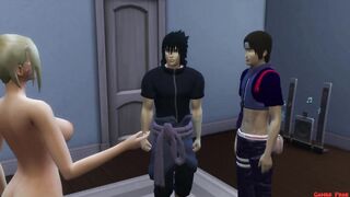Ino and Sasuke Husband Deceived in Sexual Exercises Wife Fucked in front of her Cuckold Husband Naruto Hentai Netorare - 9 image