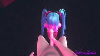 Vocaloid Hentai 3D - POV Miku Blowjob in a Striptease Club - 4 image