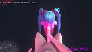 Vocaloid Hentai 3D - POV Miku Blowjob in a Striptease Club - 7 image