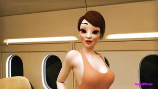 Futa Monster Milf Cock and Young Babe In Plane 3D SEX - 2 image