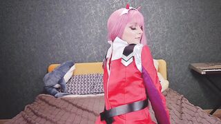 DARLING IN THE ASS: Young Slut Zero Two makes Darling Fuck her holes and cum on feet - Cosplay Anime Spooky Boogie - 2 image