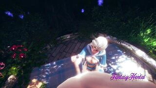 Frozen Hentai Disney - Elsa is fucked and blowjob with creampie in her mouth and pussy - Japanese manga anime porn - 8 image