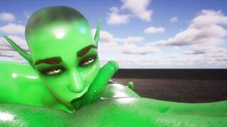 SWEET BLOWJOB INTENSE DEEP THROAT (Wild Life) 3D HENTAI GAME - 3 image