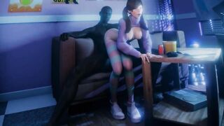 3D Compilation: Overwatch Dva Threesome Mercy Ashe Widowmaker Uncensored Hentai - 9 image
