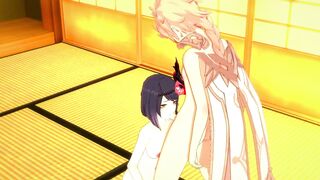 Genshin Impact Hentai - Sara blowbjob and is fucked by Aether - Japanese asian manga anime game porn - 2 image