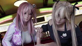 DOA - Honoka & Marie Rose Blowjob With Cum (Sound) - 2 image