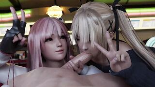 DOA - Honoka & Marie Rose Blowjob With Cum (Sound) - 5 image