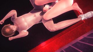 Hentai Uncensored - Nagisa gives Handjob on all fours in a BSDM room - 6 image