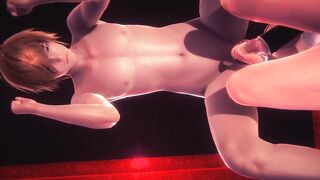 Hentai Uncensored - Nagisa gives Handjob on all fours in a BSDM room - 7 image