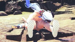 Genshin Impact Hentai 3D- Theesome A boy Fuck and do cunnilingus to Barbara and Ganyu - Japanese manga anime game porn video - 5 image