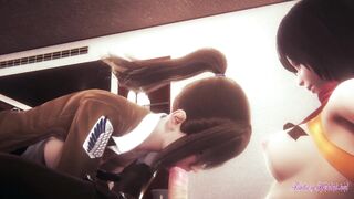 Attack on titans Hentai Futanari - Mikasa Futanari x Sasha best Hentai Sex [blowjob, handjob, fucked...] - Japanese asian manga anime game porn animation - 4 image