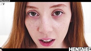 REAL LIFE HENTAI - Sweet petite Red head deep vagina & Bukkake - Lottie Magne - 5 image