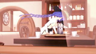 Roxy rubbing on the corner of the table: Mushoku Tensei Hentai Parody - 5 image
