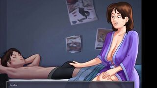 My stepsister with big tits caught me when I spied on my masturbating stepmom - Summertime Saga - Debbie - 1