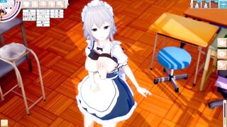 [Eroge Koikatsu! ] Touhou 16 nights Sakuya rubs breasts H! 3DCG Big Breasts Anime Video (Touhou Project) [Hentai Game] - 3 image