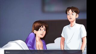 Risk of my teen stepsister catch us in the kitchen makes my stepmom horny. Morning quickie - Summertime Saga - Debbie 4 - 4 image